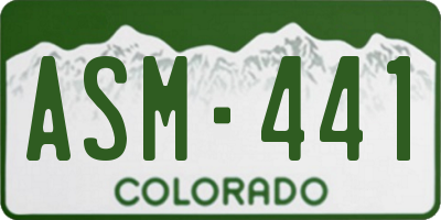 CO license plate ASM441