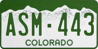 CO license plate ASM443