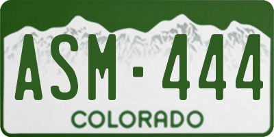 CO license plate ASM444