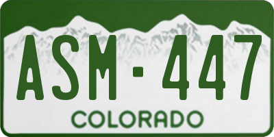CO license plate ASM447
