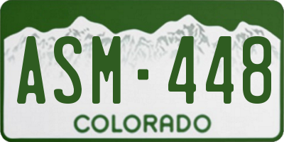 CO license plate ASM448