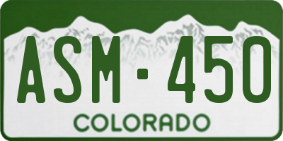 CO license plate ASM450