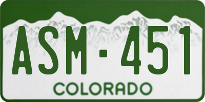 CO license plate ASM451