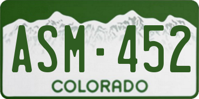 CO license plate ASM452