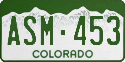 CO license plate ASM453