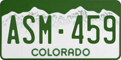 CO license plate ASM459
