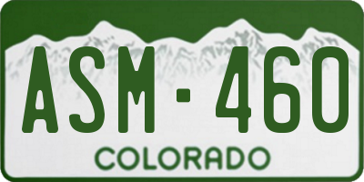 CO license plate ASM460
