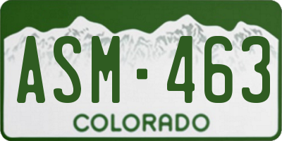 CO license plate ASM463