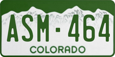 CO license plate ASM464