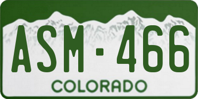 CO license plate ASM466