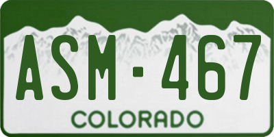 CO license plate ASM467