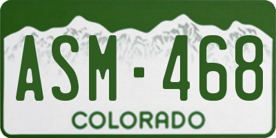 CO license plate ASM468