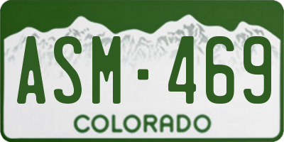 CO license plate ASM469