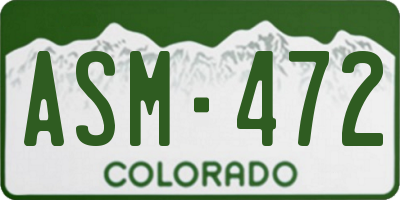 CO license plate ASM472