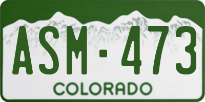 CO license plate ASM473