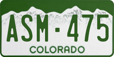 CO license plate ASM475