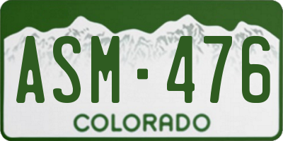 CO license plate ASM476