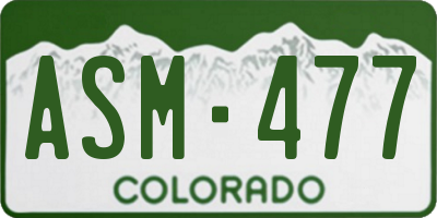 CO license plate ASM477