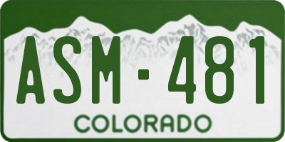 CO license plate ASM481