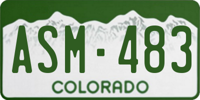 CO license plate ASM483