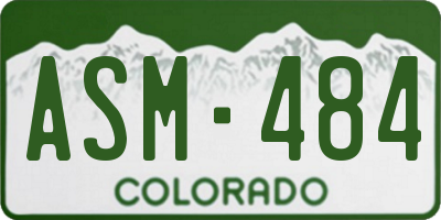 CO license plate ASM484
