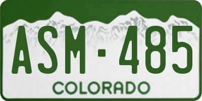 CO license plate ASM485