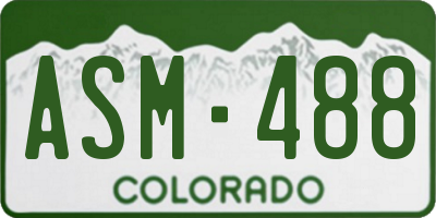 CO license plate ASM488