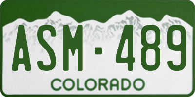 CO license plate ASM489