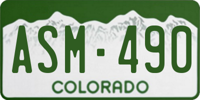 CO license plate ASM490