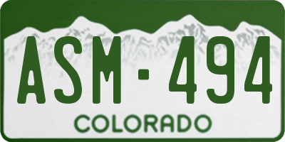 CO license plate ASM494