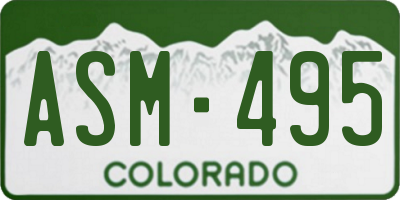 CO license plate ASM495