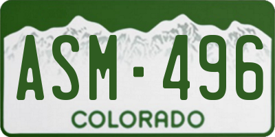 CO license plate ASM496