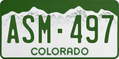 CO license plate ASM497
