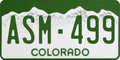 CO license plate ASM499