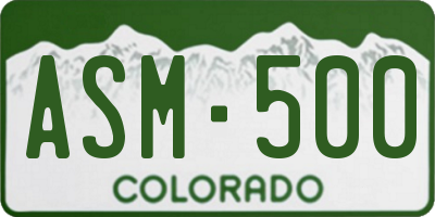 CO license plate ASM500