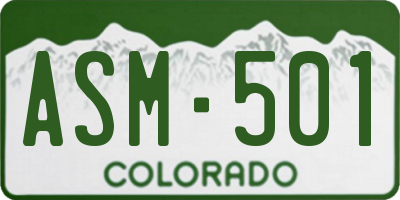 CO license plate ASM501