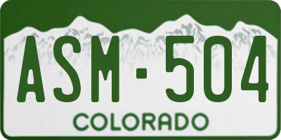 CO license plate ASM504