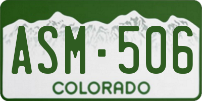 CO license plate ASM506
