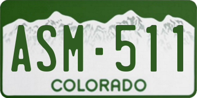 CO license plate ASM511