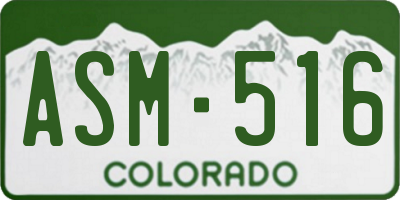 CO license plate ASM516