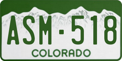 CO license plate ASM518