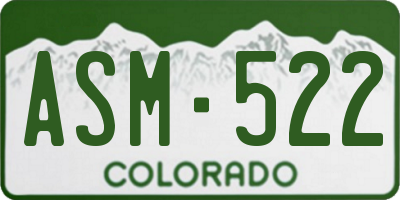 CO license plate ASM522