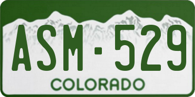 CO license plate ASM529