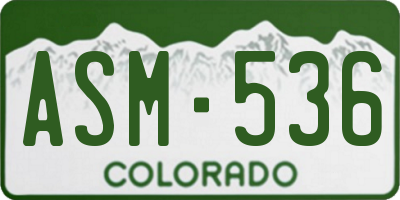 CO license plate ASM536