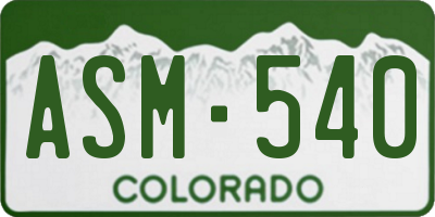 CO license plate ASM540