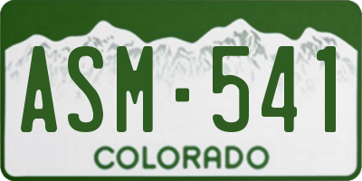 CO license plate ASM541