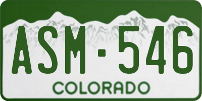 CO license plate ASM546