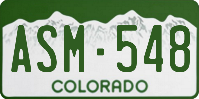 CO license plate ASM548