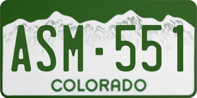 CO license plate ASM551
