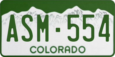 CO license plate ASM554